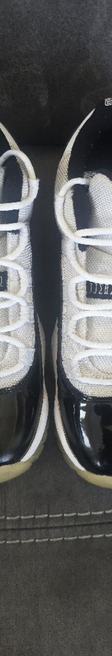 Air Jordan Black and White Patent Low-Top Sneakers